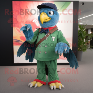 Grøn Falcon maskot kostume...