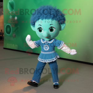 Cyan irsk danser maskot...