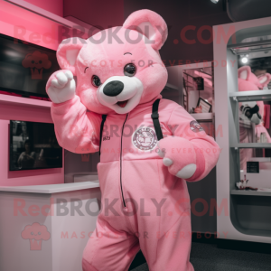 Pink Teddy Bear maskot...