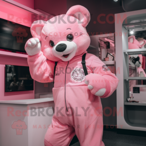 Roze teddybeer mascotte...