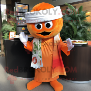 Oransje Sushi maskot drakt...