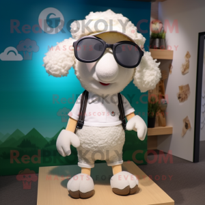 Cream Sheep maskot kostume...
