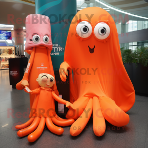 Orange Squid mascotte...