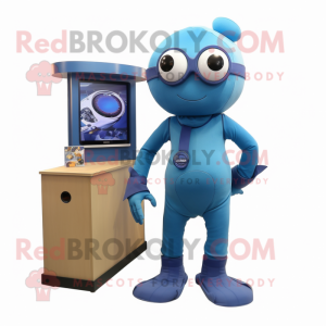 Blue Cyclops maskot drakt...