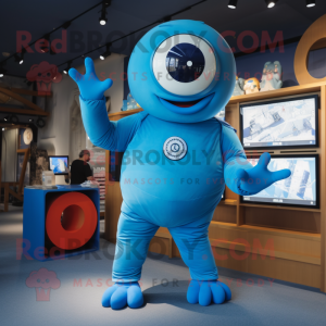 Blue Cyclops maskot drakt...