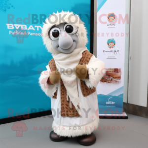 Hvid Biryani maskot kostume...