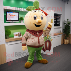 Tan Apple mascotte kostuum...