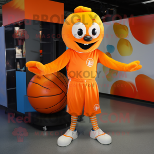 Oransje sjonglerer maskot...