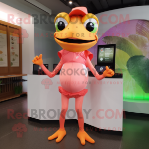 Peach Frog maskot kostym...