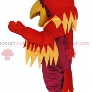 Mascotte de phoenix fushia, rouge et jaune - Redbrokoly.com