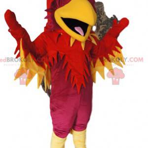 Mascotte de phoenix fushia, rouge et jaune - Redbrokoly.com