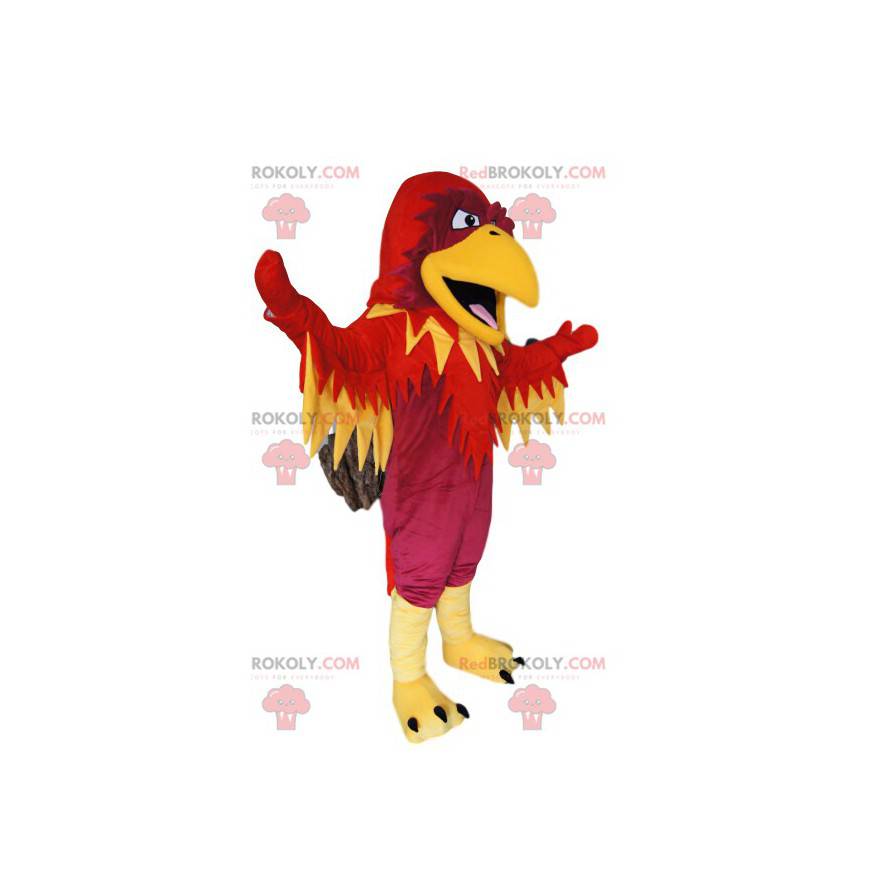 Mascotte de phoenix fushia, rouge et jaune - Redbrokoly.com