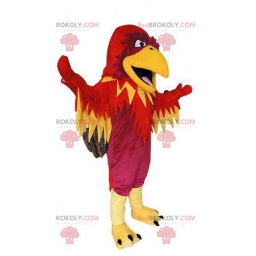 Mascotte de phoenix fushia, rouge et jaune - Redbrokoly.com