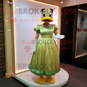 Olive Duck maskot kostume...