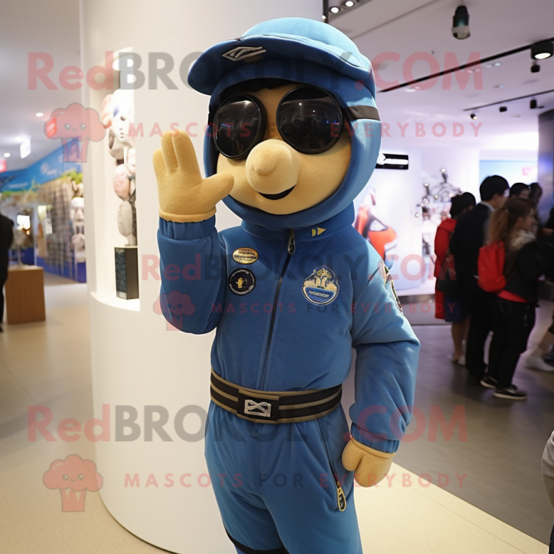 nan Air Force Soldier mascot costume character dressed with a Sweater and Bracelets nan Air Force Soldier mascot costume character dressed with a Sweater and Bracelets