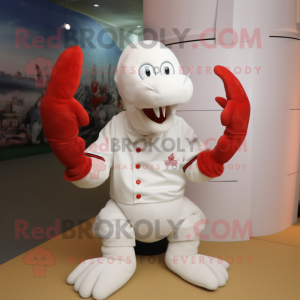 White Lobster maskot kostym...