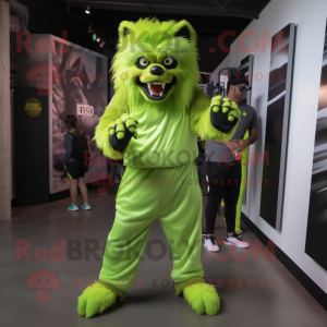 Lime Green Werewolf maskot...