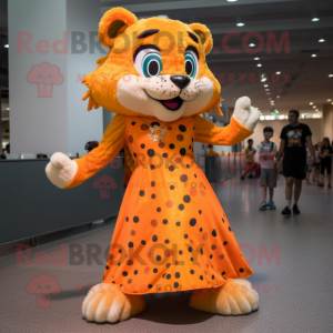 Orange Cheetah maskot...