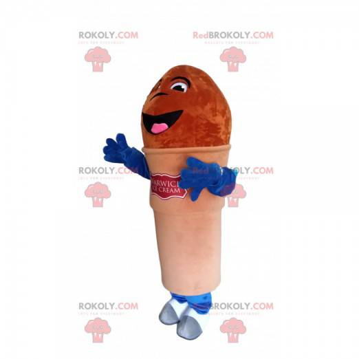¡Mascota marrón muy feliz del cono de helado! - Redbrokoly.com