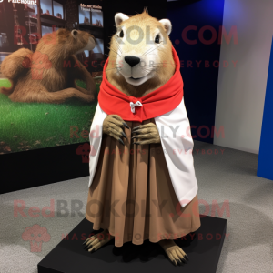 Tan Capybara maskot kostume...
