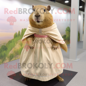 Tan Capybara maskot drakt...