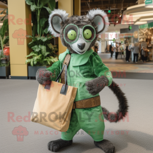 Forest Green Lemur mascotte...