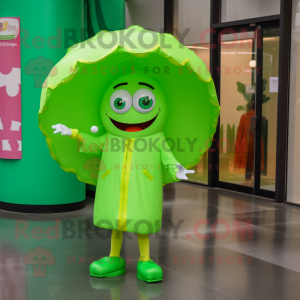 Lime Green Donut mascotte...