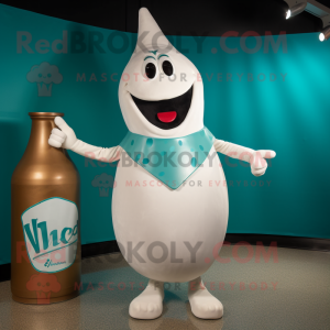 Teal Bottle Of Milk maskot...