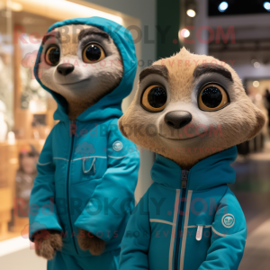 Teal Meerkat mascotte...