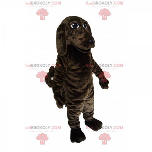 Brun og sort hundemaskot. Brun hundedragt - Redbrokoly.com