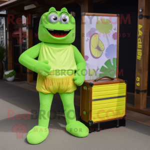 Limegrøn slikkasse maskot...