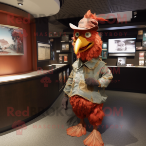 Rust Rooster maskot kostym...