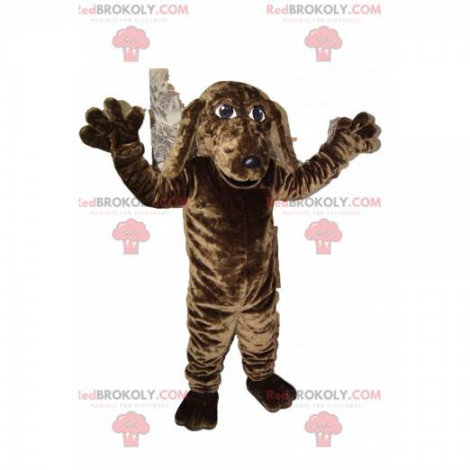 Brun og sort hundemaskot. Brun hundedragt - Redbrokoly.com