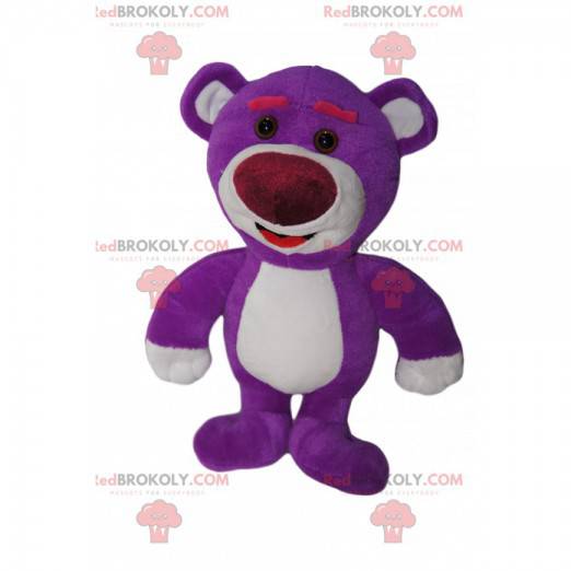 Too cute purple teddy bear mascot. Teddy bear costume -