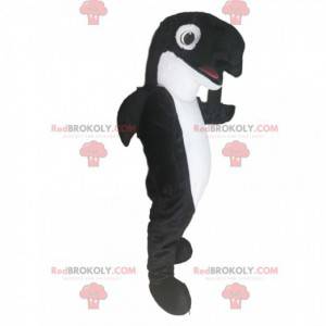 Mascotte balena assassina in bianco e nero. Costume da Orca -