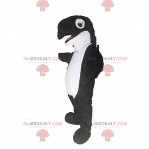Mascota de la ballena asesina en blanco y negro. Disfraz de