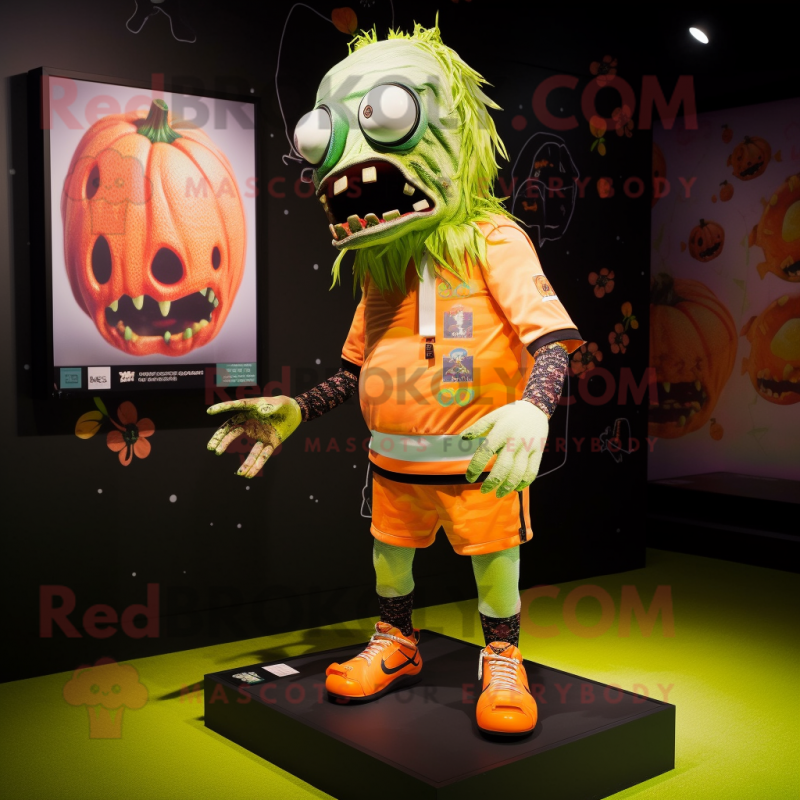 Peach Zombie mascot costume character dressed with a Swimwear and Necklaces Peach Zombie mascot costume character dressed with a Swimwear and Necklaces