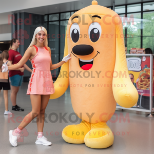 Peach Hot Dog mascotte...