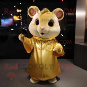 Guld hamster maskot kostume...