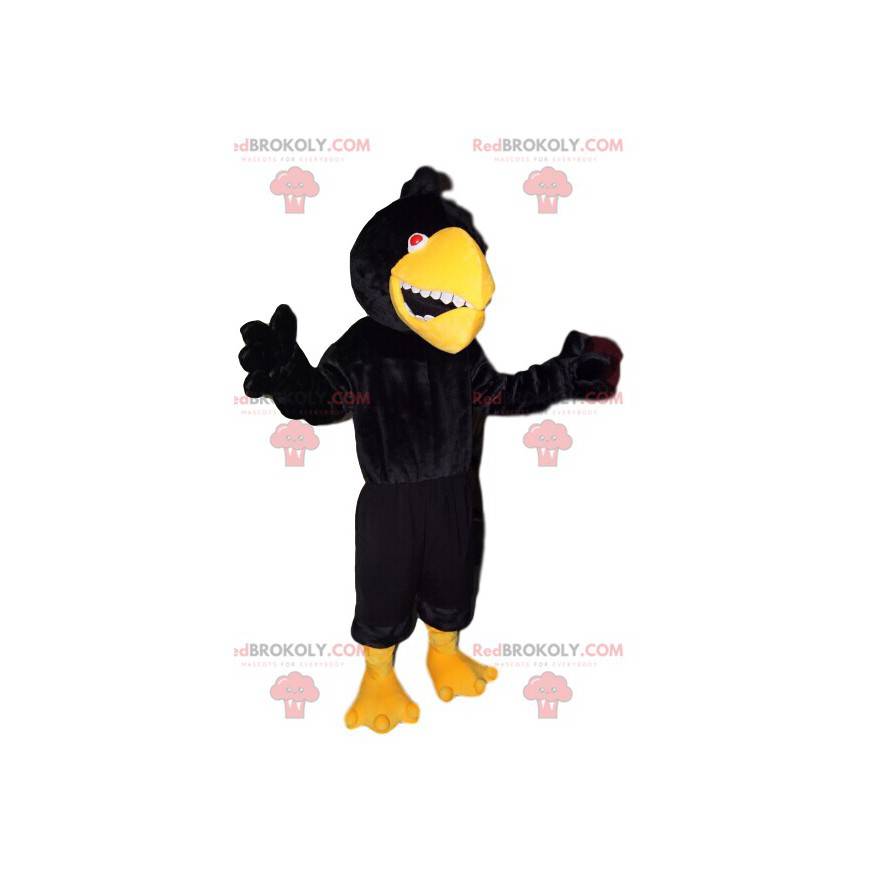 Mascotte d'aigle très agressif avec un bec jaune. Costume Mascotte d'aigle très agressif avec un bec jaune. Costume
