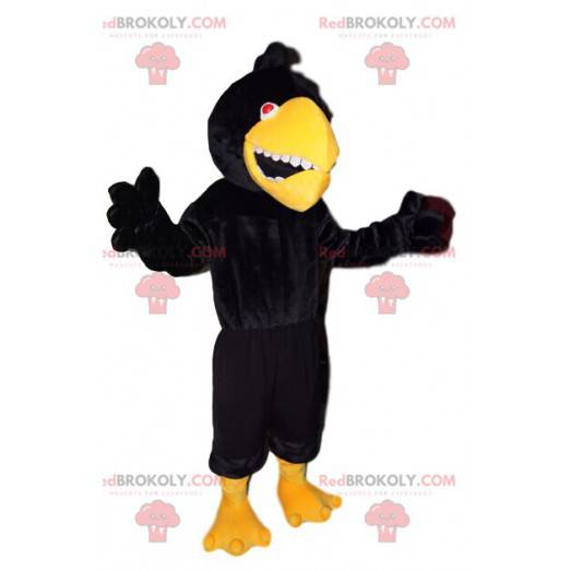 Very aggressive eagle mascot with a yellow beak. Eagle costume