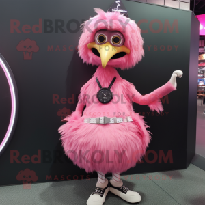 Roze Emu mascotte kostuum...