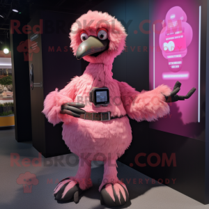 Roze Emu mascotte kostuum...