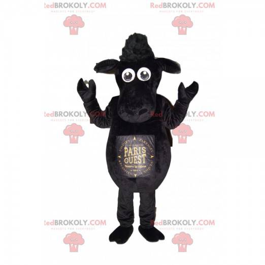 Schwarzes Schaf Maskottchen. Schwarzes Schafskostüm -