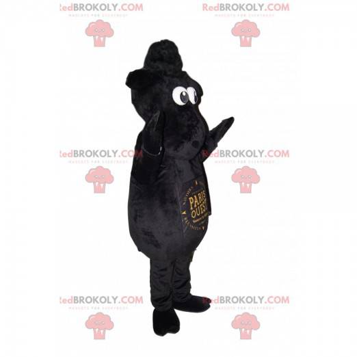Schwarzes Schaf Maskottchen. Schwarzes Schafskostüm -