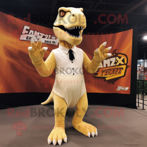 Cream T Rex maskot kostume...