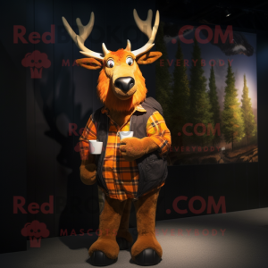 Orange Irish Elk mascotte...