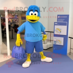 Blue Hens mascot costume character dressed with a Poplin Shirt and Handbags