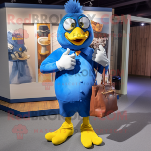 Blue Hens mascot costume character dressed with a Poplin Shirt and Handbags