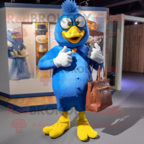 Blue Hens mascot costume character dressed with a Poplin Shirt and Handbags